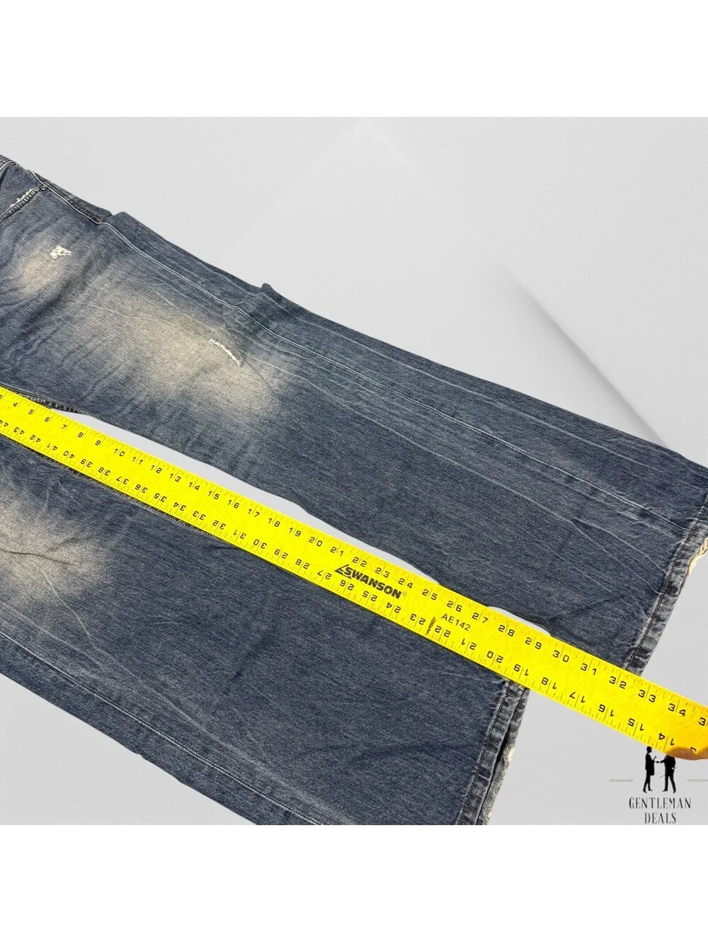 Diesel Jeans Mens 33x33 Blue Viker Washed Out Faded Denim Pants 0806L Altered